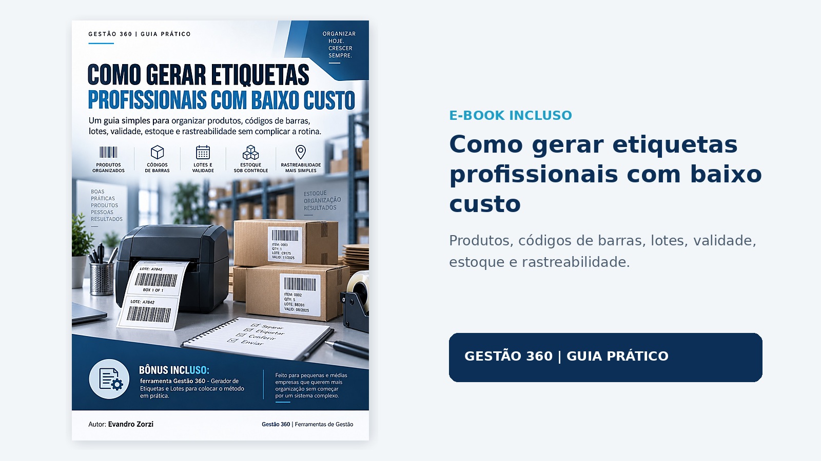 Gerador de Etiquetas, Lotes e Estoque
